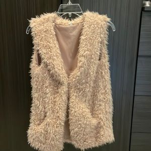 Blush furry vest
